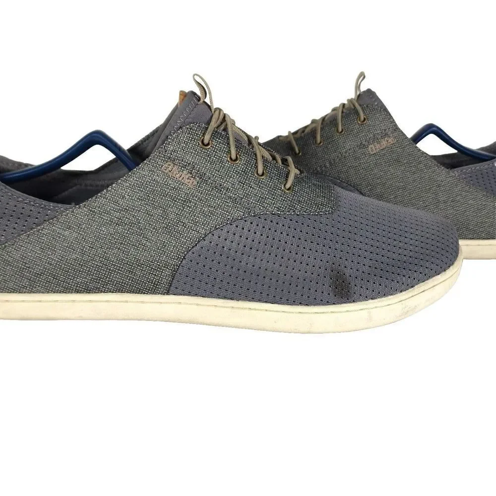 OluKai Men's Nohea Moku US 10 Gray Lace Up Flats Loafer Sneakers Shoes